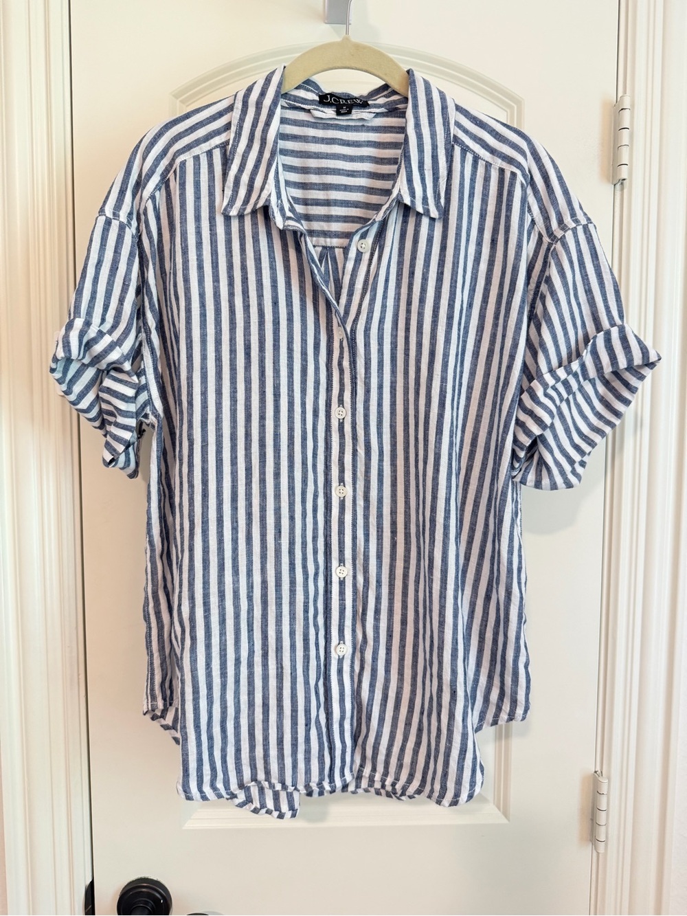 J.Crew Capitaine Striped Baird McNutt Linen Shirt M